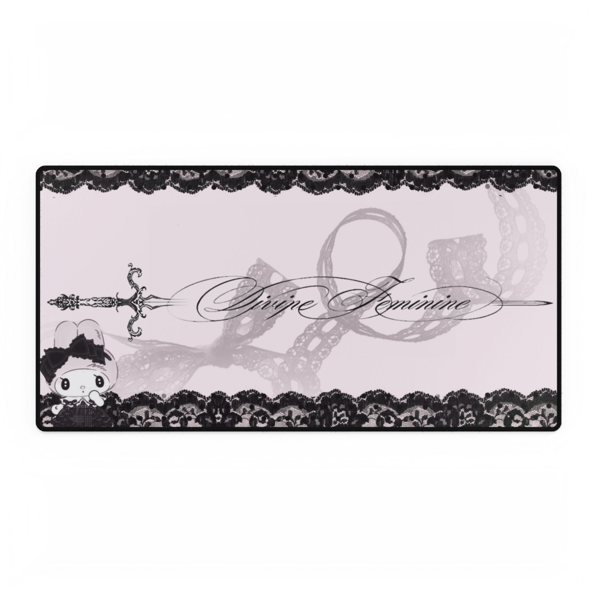 Gothic Lace 'Divine Feminine' Desk Mat — Pink Sword Aesthetic