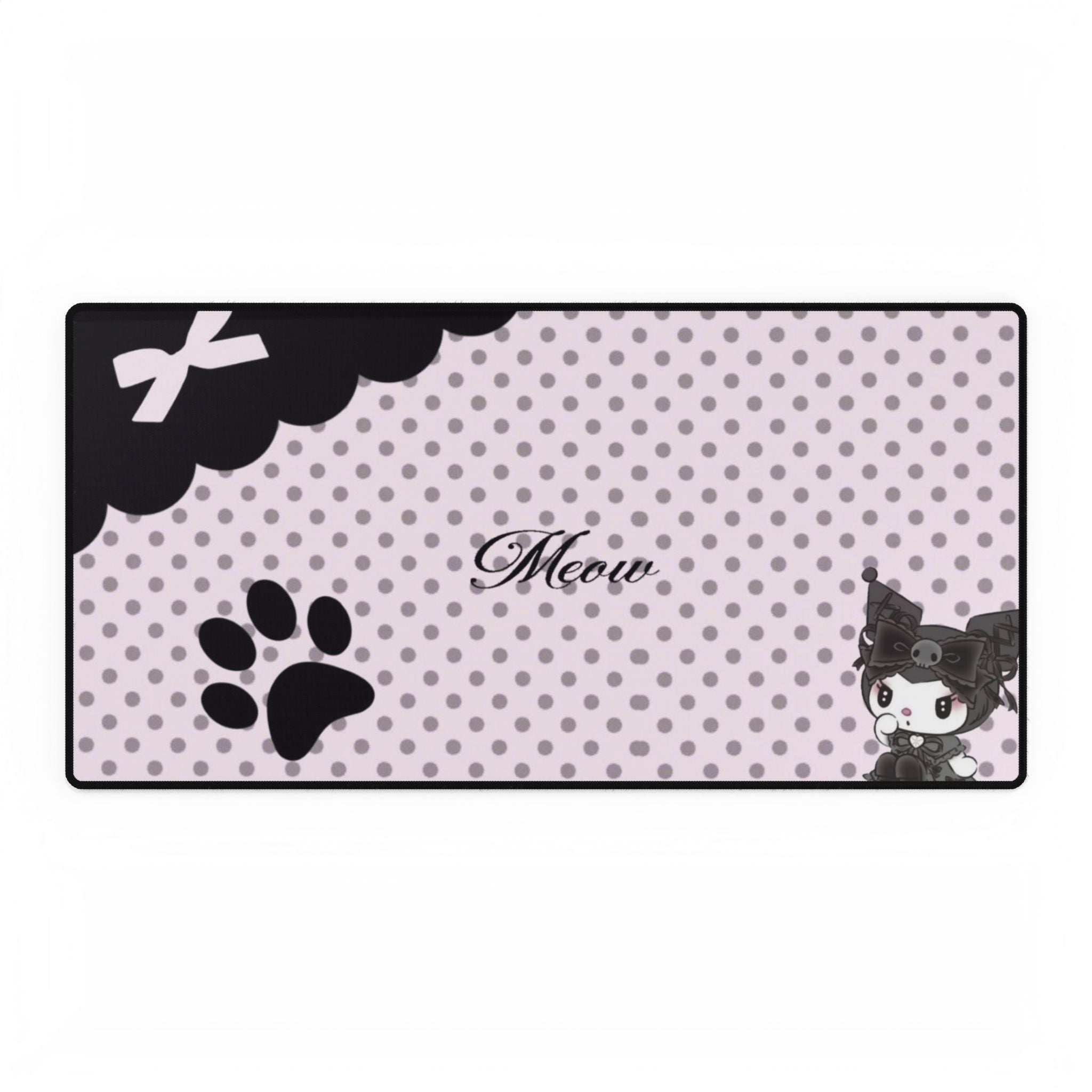 Cute Pink 'Meow' Cat Paw Desk Mat — Large Mousepad for Gamers & Cat Lovers