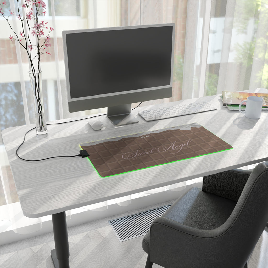 Sweet Angel LED Gaming Mouse Pad — Chocolate Bar Design with RGB Lighting