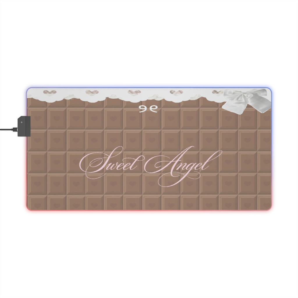 Sweet Angel LED Gaming Mouse Pad — Chocolate Bar Design with RGB Lighting